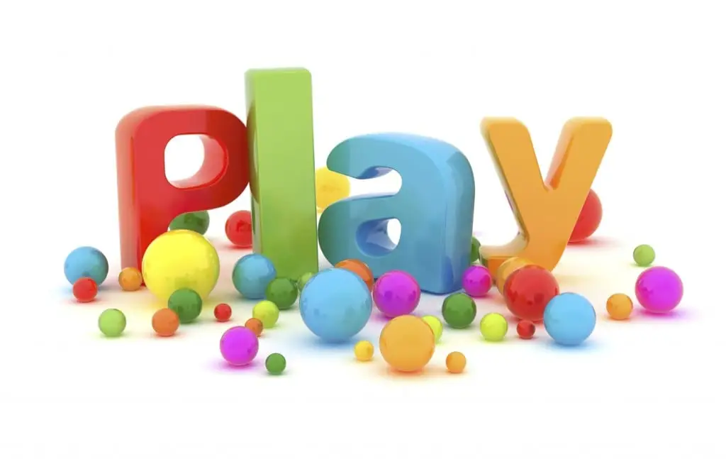 colorful letters spelling word play