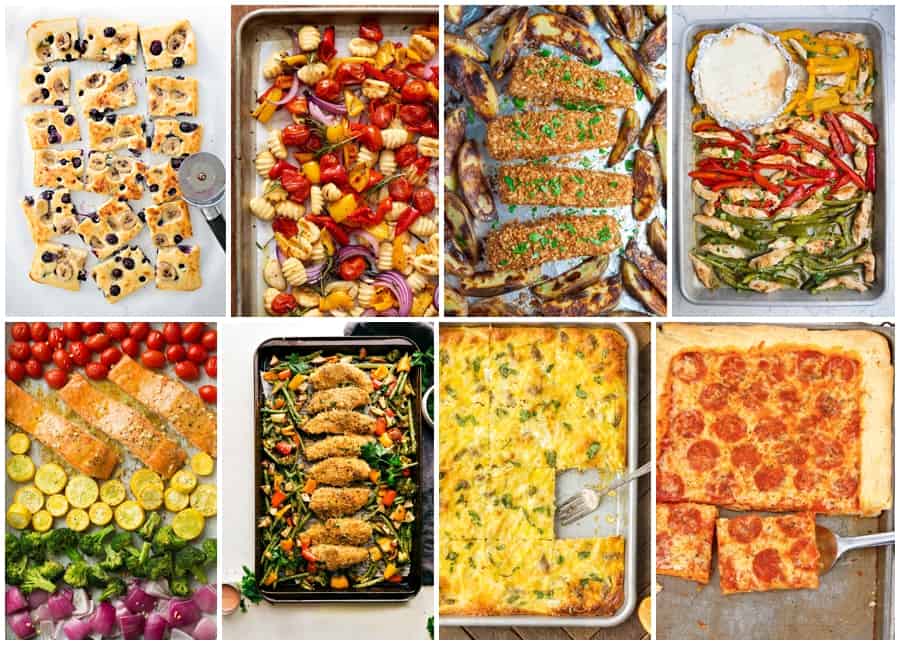 8 different sheet pan dishes