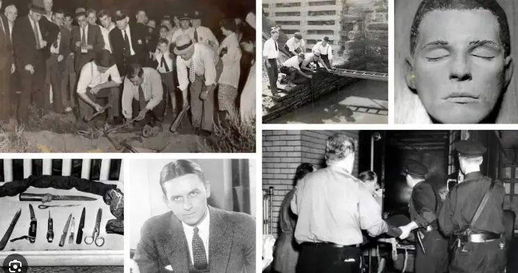 6 black and white photos compiled from the Cleveland, OH Torso Murder Case
