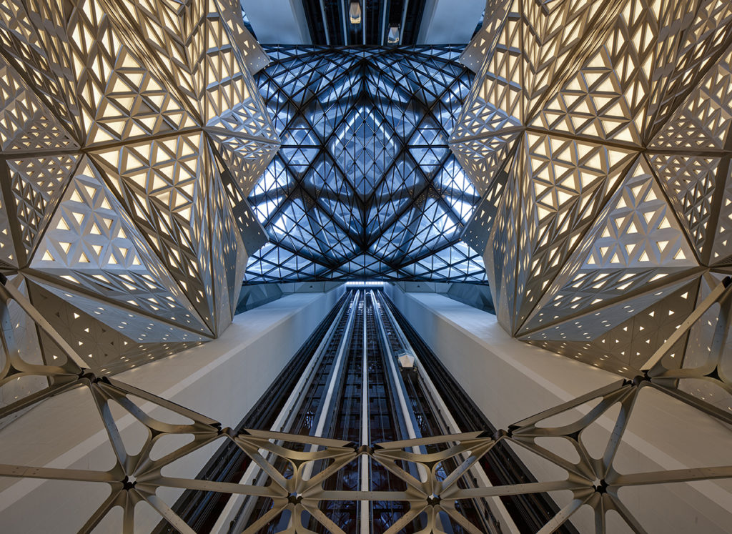 interior of building designed by Zaha Hadid
