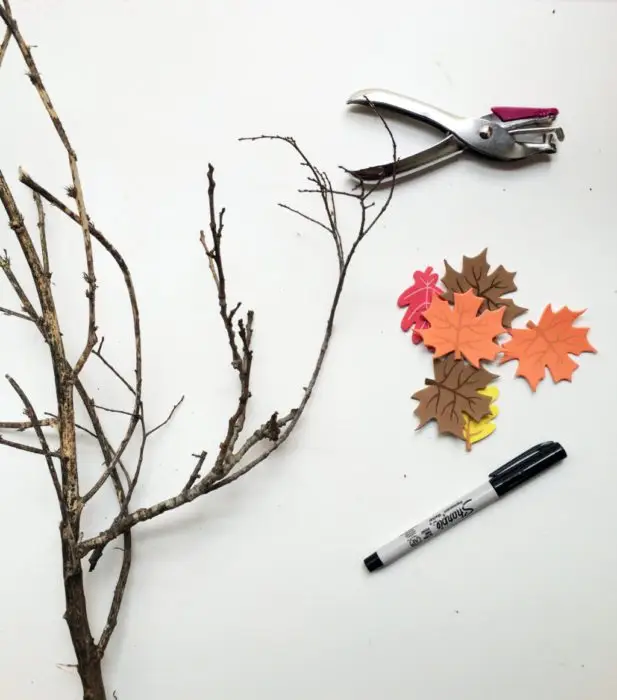 supplies to create a gratitude branch