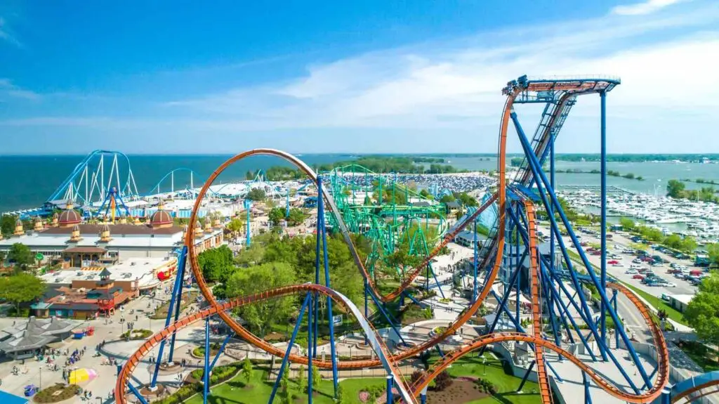 various roller coasters at Cedar Point, Sandusky, OH