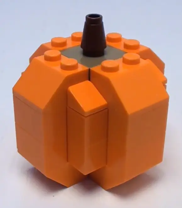 pumpkin made of orange Lego bricks